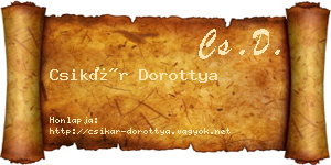 Csikár Dorottya névjegykártya
